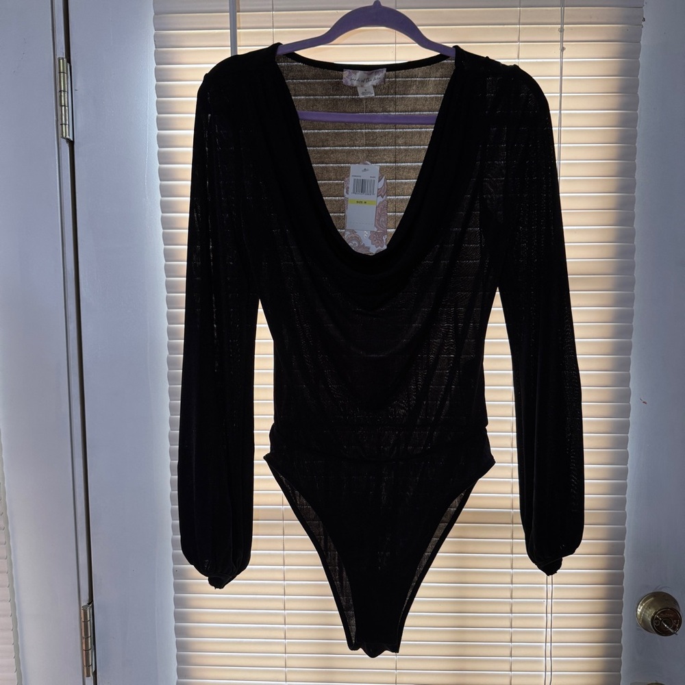 NWT Band Of The Free AGGIE BLACK COWL NECK BODYSUIT Medium - Picture 9 of 15
